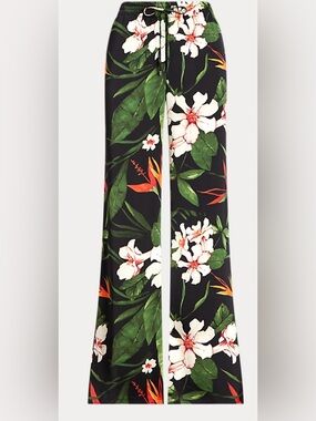 Floral Satin Charmeuse Wide-Leg Pant Ralph Lauren